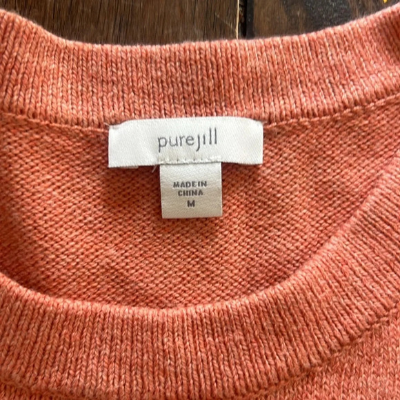 J.Jill Soft Red Clay Heather Pure Jill Drawstring-Waist Sweater Dress Women M - Picture 12 of 13